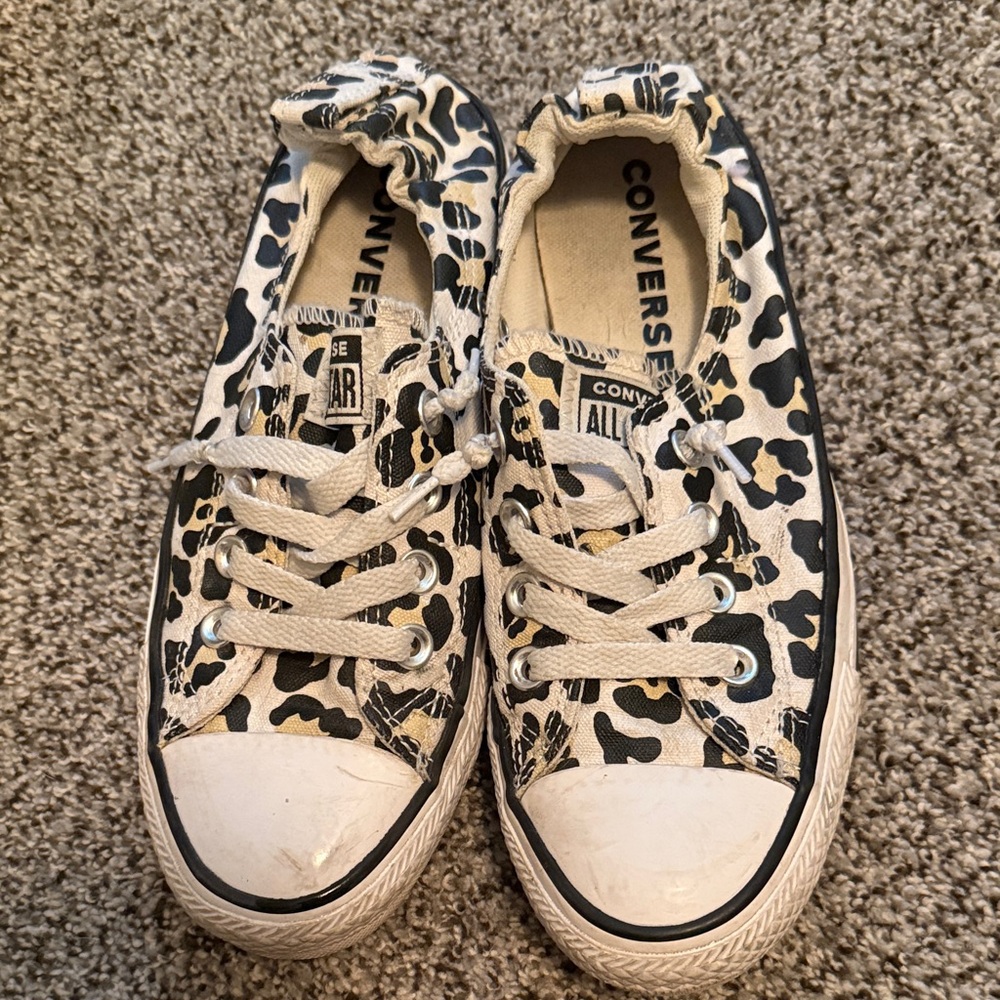Converse cheetah slip-ons